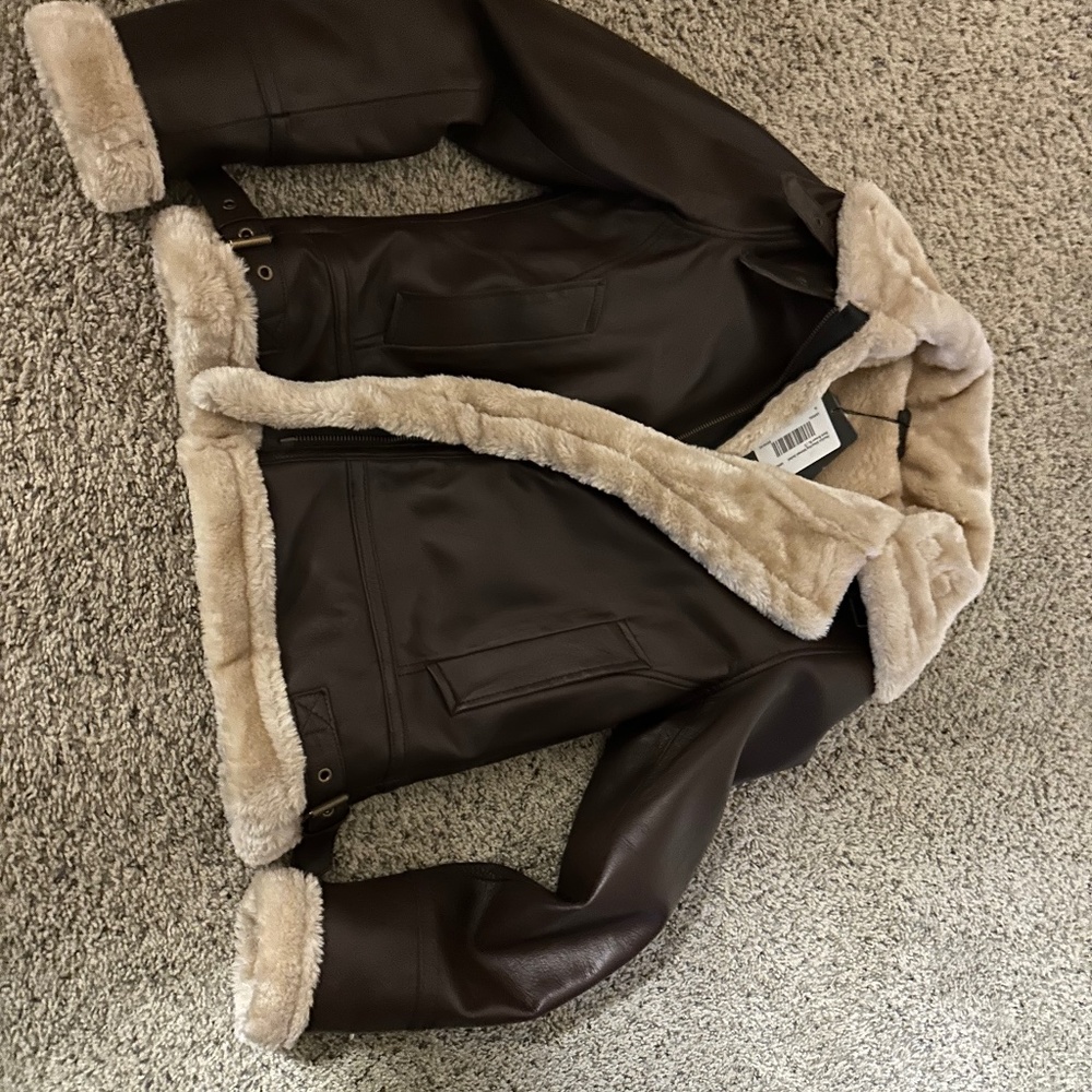 Real leather jacket with fur